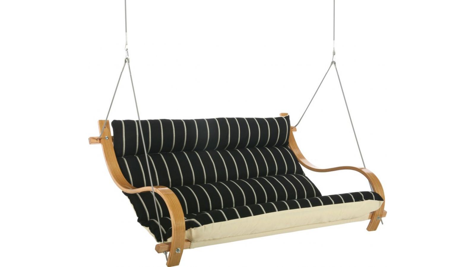 Classic Black Stripe Deluxe Cushioned Double Swing